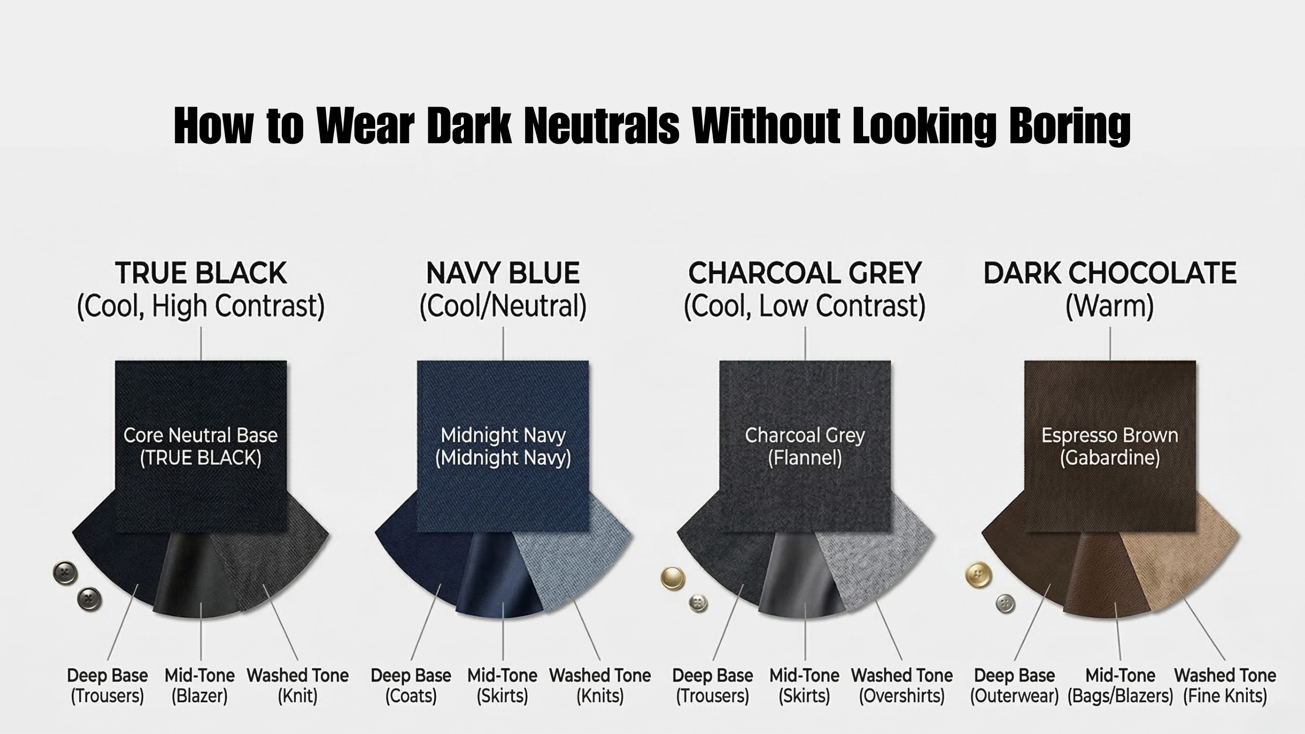 How to Wear Dark Neutral Colors Without Looking Boring