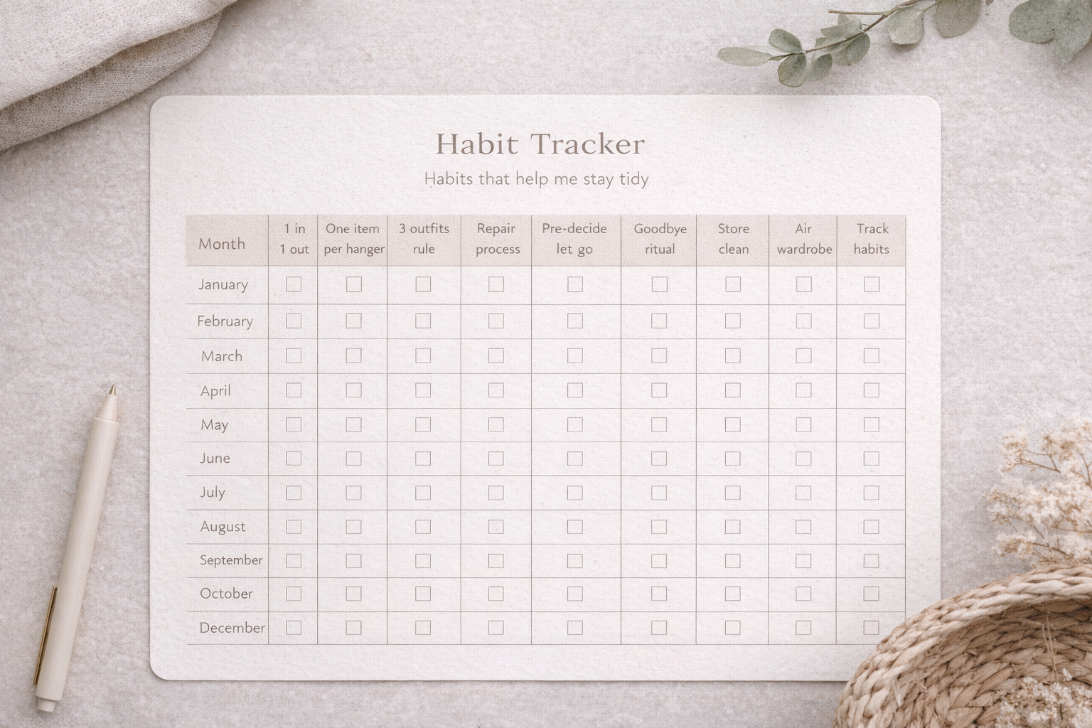 The Decluttering Menu: 10 Habits for a Stable Wardrobe.