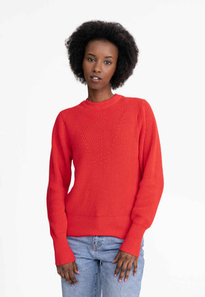 Pull côtelé chunky – Mela (Coquelicot)