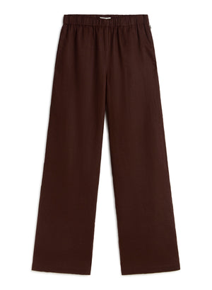 Wide-leg Linen trousers (MOSSI) - ECOALF (Plum)