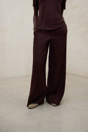 Weite Leinenhose (MOSSI) - Ecoalf (Plum)